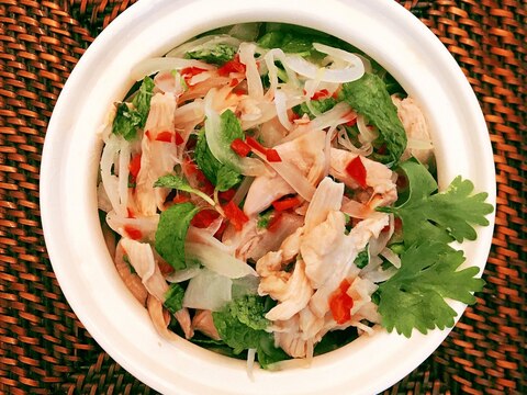 ベトナム　白菜、玉ねぎのチキンサラダ